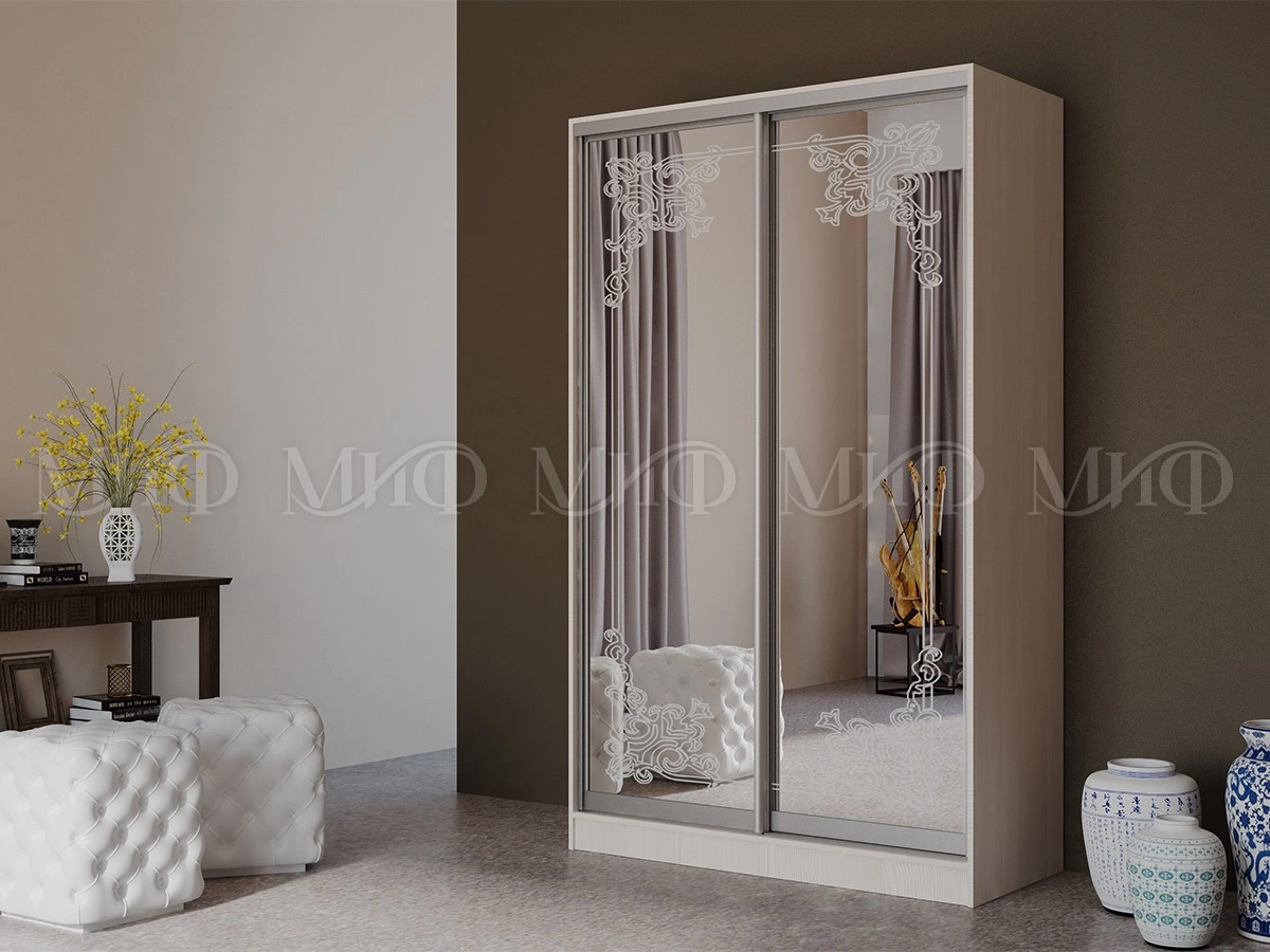 Шкаф-Купе Тринити-1 (Ш-1350 мм x В-2244 мм x Г-600 мм)/Разные Цвета