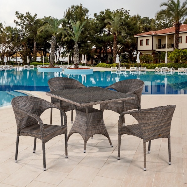 Комплект плетеной мебели T220BG/Y290BG-W1289 Pale 4Pcs