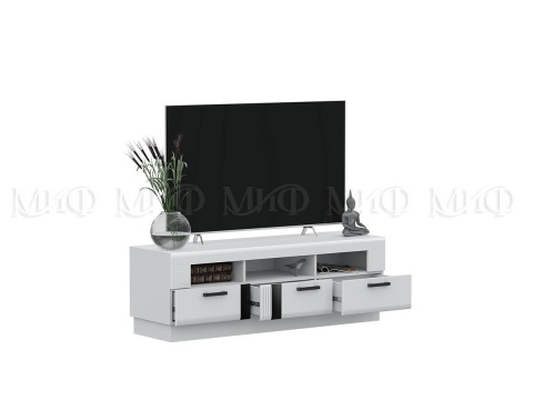ТВ-Тумба Магнолия МДФ (Ш-1500 x В-500 x Г-440 мм) Белый/Белый Глянец