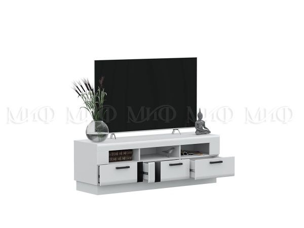 ТВ-Тумба Магнолия МДФ (Ш-1500 x В-500 x Г-440 мм) Белый/Белый Глянец