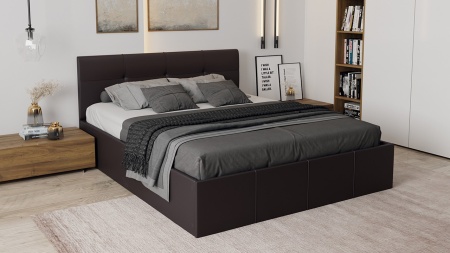 Кровать «Лора» c мягкой обивкой и подъемным механизмом/Разные Цвета