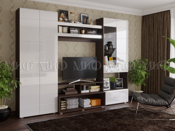 Гостиная Ницца МДФ (Ш-2800 мм x В-2170 мм x Г-426 мм)/Разные Цвета