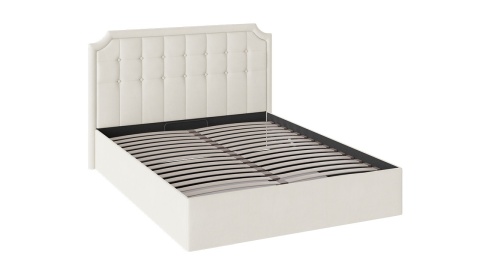 Кровать «Анабель» с мягкой обивкой и подъемным механизмом (Замша Светло-Бежевая) 1600 x 2000 мм