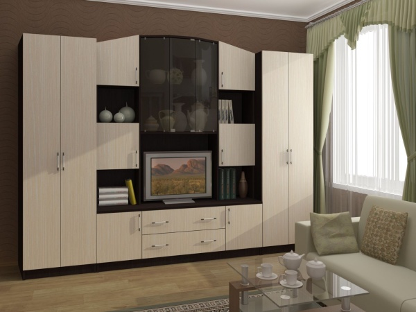 Гостиная Марк-3 ЛДСП Венге/Белфорт (Ш-2800 х В-2000 х Г-440 мм)