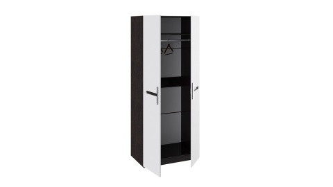 Шкаф для одежды с 2-мя дверями «Фьюжн» Белый Глянец/Венге Линум (Ш-895 мм x В-2181 мм x Г-583 мм)